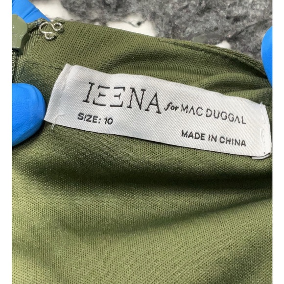 Mac Duggal 55695 evening dress with rhinestones stone shoulder - green -10 - Picture 4 of 6